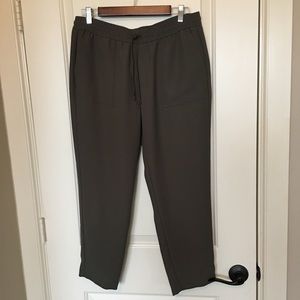 Banana Republic Olive Green Spring Drawstring Crop Length Pants sz 10